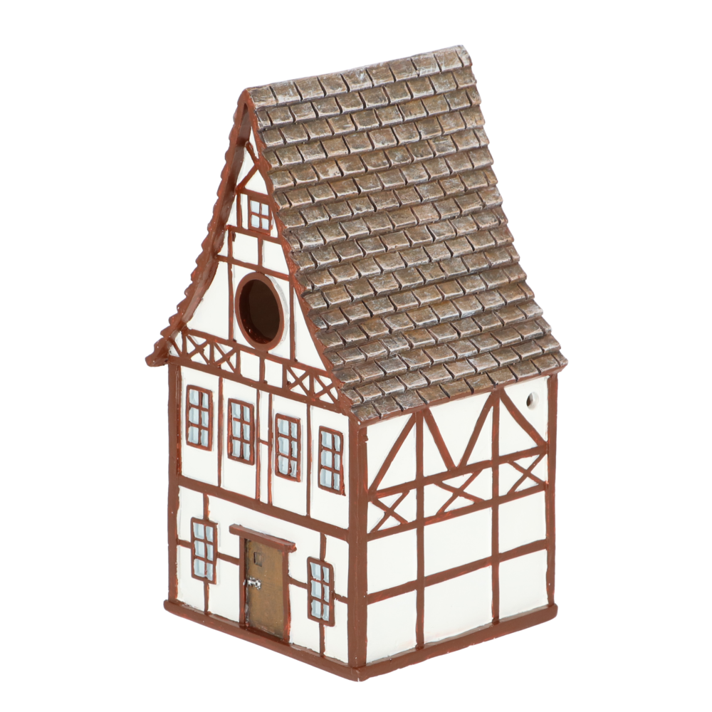 wit vakwerk vogel huis voorkant