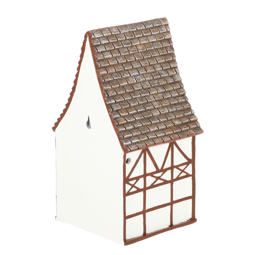 wit vakwerk vogel huis achterkant