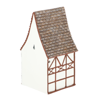 wit vakwerk vogel huis achterkant