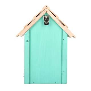 achterkant nest kast met een groen strandhuis design