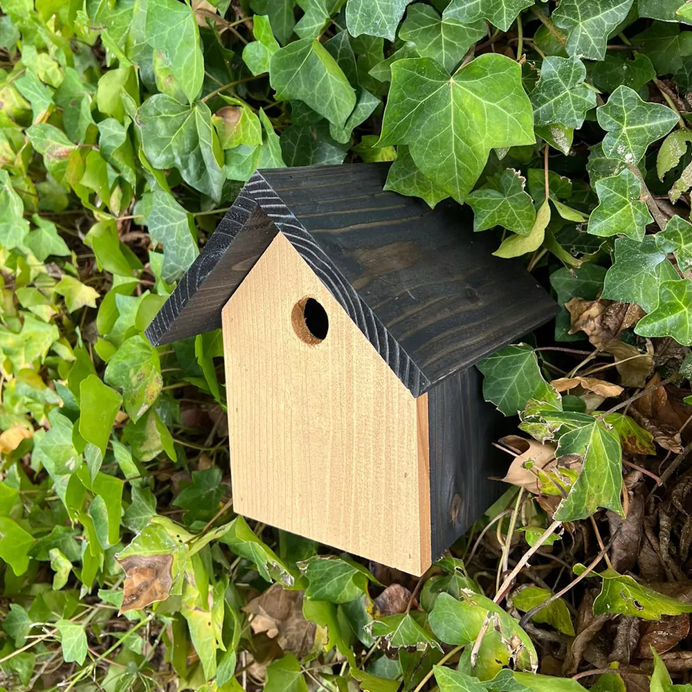 nest kast met zwart en goud gekleurd hout in bossage