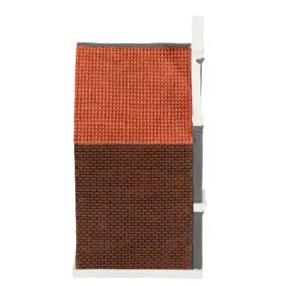 huisje voor vogel in de stijl van een halsgevel grachtenpand zijkant