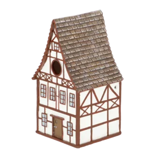 wit vakwerk vogel huis voorkant