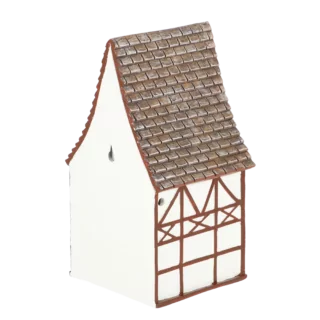 wit vakwerk vogel huis achterkant