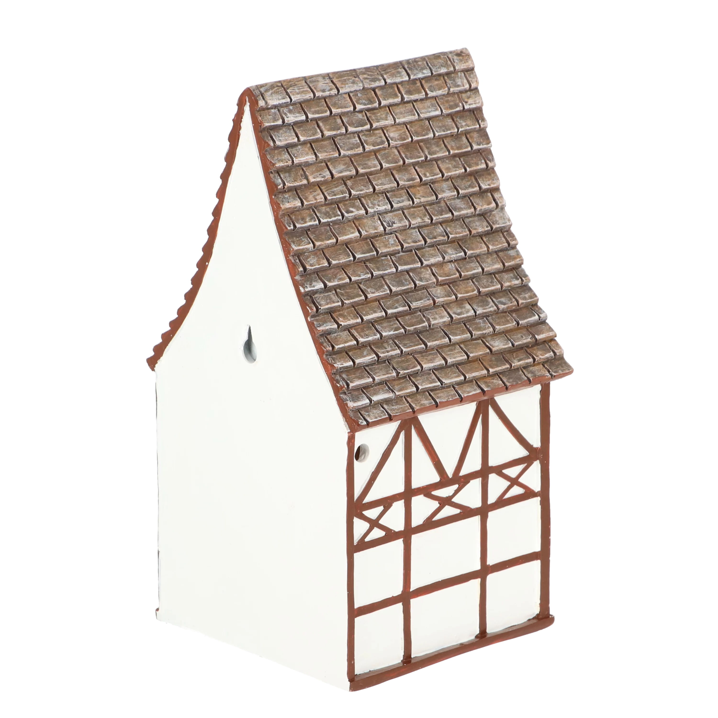 wit vakwerk vogel huis achterkant