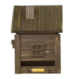 bruin design vogel huisje zijaanzicht