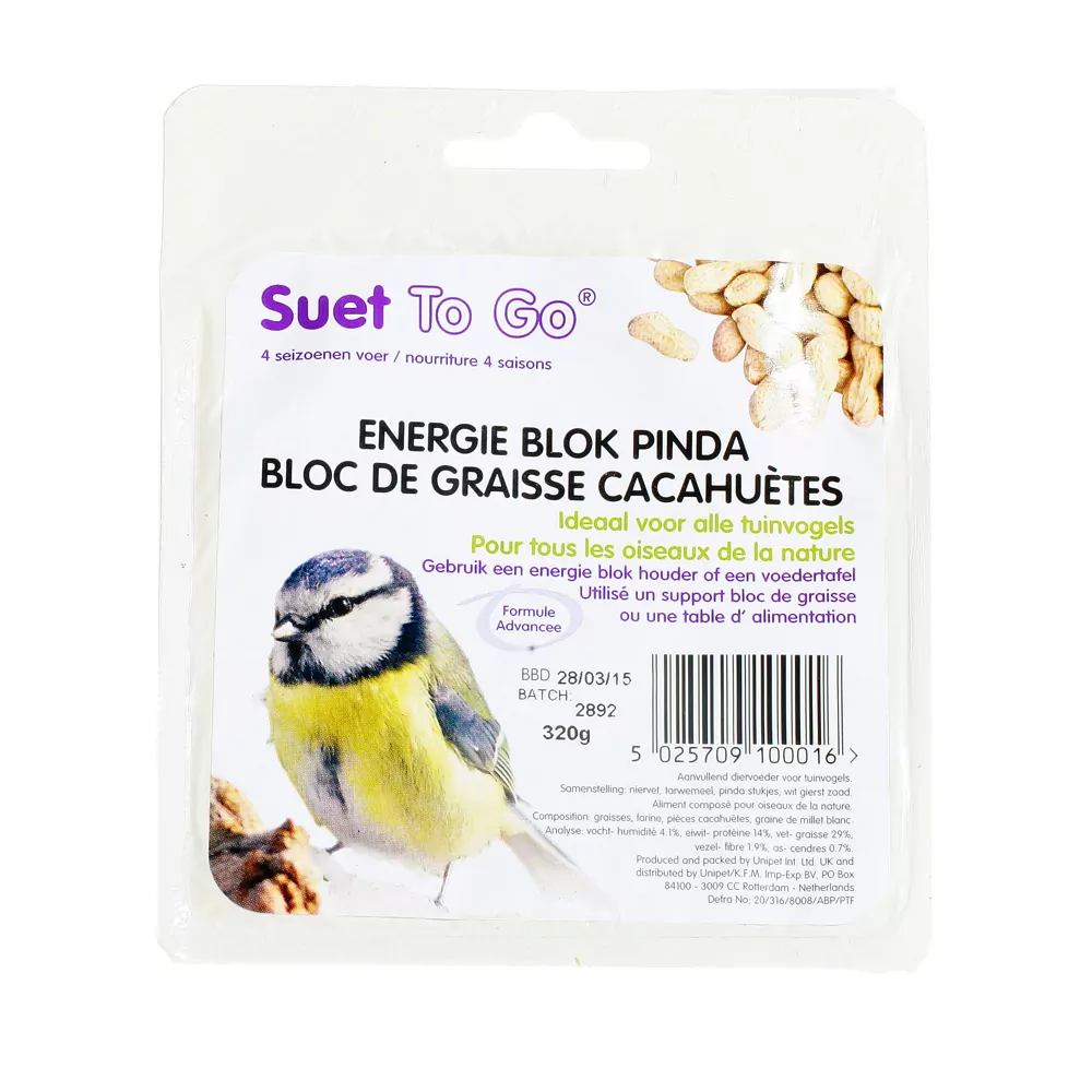vet blok voor vogels met pinda