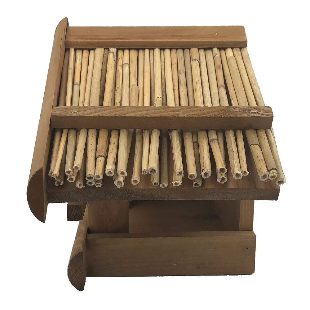 Hangend voederhuis - Stro dak - Hout - Afbeelding 2